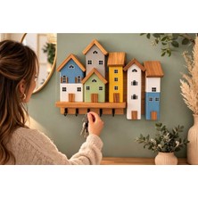 Özgürce El Yapımı Ahşap Anahtar Askılığı, Dekoratif Ev Figürleri, 30X28 cm