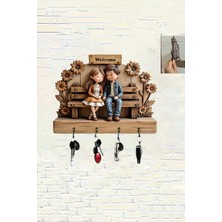 Özgürce Şık 3D Ahşap Anahtarlık ve Askılık Duvar Dekoru 28X18 cm