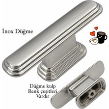 Eymen Meral Aksesuar Handle Lüx Düğme Inox Renk Kulp, Ağır Kaliteli ve Uzun Ömürlü Malzemedir. Şık ve Estetik Görünümlüdür. (Vidalar Dahildir)