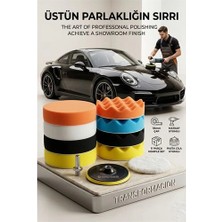 Siv Ticaret Mey Ithalat® 11 Parça Polisaj Sünger Seti 115MM - Matkap Uyumlu M14 Pasta Cila ve Parlatma Kiti 723105