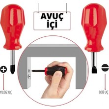 Siv Ticaret Mey Ithalat® 2'litopaç Tornavida Seti: Avuçiçi Mini Yıldız ve Düz Uçlu  Kısa Şaft Ufak Vidalama Anahtarı