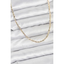 Siv Ticaret Mey Ithalat® cm 14K Gold Renk Lazer Ince Zincirli Kadın Kolye