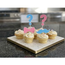 Sürpriz Cinsiyet Belirleme Cupcake Takımı - Baby Shower Kek Seti 4 Lü