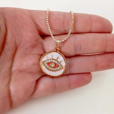 Nergis Collection Sedefli Zirkon Taşlı Göz Kolye