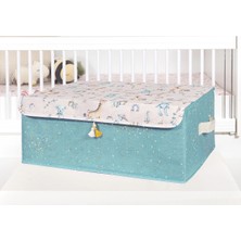 Urfakent Baby Püsküllü Kapaklı Kutu Düzenleyici Çok Amaçlı Organizer Kutu Baza Boy (Yeşil) -04249