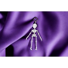 Özgürce Beyaz Iskelet Tasarım Dekoratif Anahtarlık, Araç Süsü, Hediye