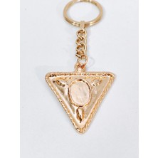 Moncuk Design Vintage Tasarım Geometrik Üçgen Gold Metal Anahtarlık & Çanta Aksesuarı