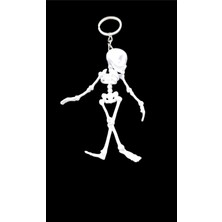 Özgürce Beyaz Renkli Iskelet Tasarım Dekoratif Anahtarlık Araç Süsü