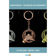 Özgürce Yuvarlak Metal Sultanahmet Anahtarlık 10 cm Dekoratif Hediye