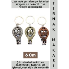 Özgürce Istanbul Motifli Şık El ve Ayak Bakım Tırnak Makası, Dekoratif Anahtarlık ile Kombinli