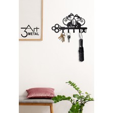 Özgürce Yaratıcı Kedi Desenli Metal Anahtar Askısı, Şık ve Kullanışlı Aksesuar