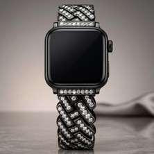 bbtech Apple Watch Uyumlu Metal Zirkon Taşlı Premium Kordon 44/45/46/49MM Ultra/ultra 2/ultra 3/se2/se3/11/10/9/8/7/6/5/4 Uyumlu