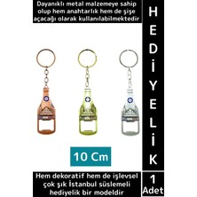 Özgürce Şık Istanbul Motifli Çok Işlevli Metal Şişe Açacağı ve Anahtarlık Seti