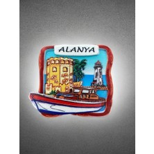 Mundy Alanya Temalı Polyester Kabartmalı Magnet 7 x 6  cm (KOD:1104) Dekoratif Hediyelik Buzdolabı Süsü