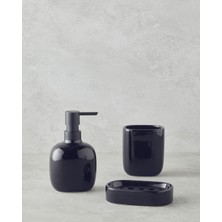 PremiumPort Şık Siyah Seramik Banyo Seti 3'lü, Modern ve Elegant Tasarım