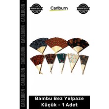Carlburn #yelpaze Doğal Bambu Gövde Şık Tasarım Estetik Serinletici Hafif Taşınabilir Dekoratif Bez Yelpaze