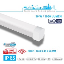 Teletek LED Etanj 36W Acil Durum Kitli Aydınlatma - Otopark, Depo ve Garaj Tipi - Su Geçirmez Tavan Lambası