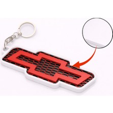 Özgürce 3D Chevrolet Logo Anahtarlık Kırmızı Siyah Sportif Tasarım