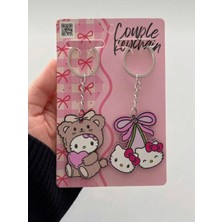 Deryora Bear Ribbon Kitty 2li Anahtarlık