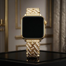 bbtech Apple Watch Uyumlu Metal Zirkon Taşlı Premium Kordon 44/45/46/49MM Ultra/ultra 2/ultra 3/se2/se3/11/10/9/8/7/6/5/4 Uyumlu