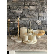 PremiumPort Bal Mermer Gold Zeytin Dalı 10'lu Banyo Seti, Şık ve Kullanışlı Tasarım
