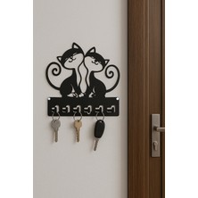 Özgürce Metal Kedi Desenli Anahtarlık Askısı, Şık ve Dayanıklı Dekorasyon Hediye