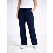 Efnaz Style Düz Paça Beli Lastikli Ipli Günlük Spor Eşofman Altı Rahat Fit - Lacivert