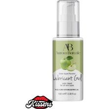 Kissers Su Bazlı Kokusuz Yeşil Elma Tatlandırılmış Cilt Dostu Kayganlaştırıcı 100 ml