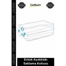 Carlburn Şeffaf Plastik Katlanabilir Istiflenebilir Havalandırmalı Saklama Düzenleyici Erkek Ayakkabı Kutusu