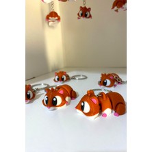 Özgürce Sevimli Hamster Figürlü 3D Baskı Anahtarlık, Esnek ve Dayanıklı Dekoratif Tasarım