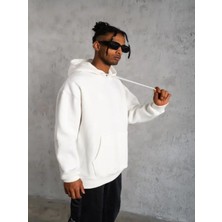 Efnaz Style 3 Iplik Kapşonlu Sweatshirt Hoodie - Beyaz