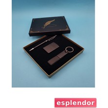 Özgürce Şık Siyah Anahtarlık, Çakmak ve Kalem Seti | Çok Fonksiyonlu Tasarım