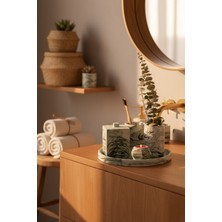 PremiumPort 6 Parça Mermer Desenli Beton Banyo Takımı, Şık ve Modern Tarz