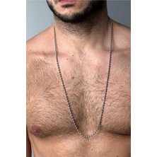 Tamgacrafts 3mm Paslanmaz Çelik Top Boncuk Kolye Zincir 80 cm Uzun Askeri Unisex