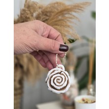 Özgürce 3D Cinnamon Roll Anahtarlık ve Çanta Süsü, Dekoratif Aksesuar