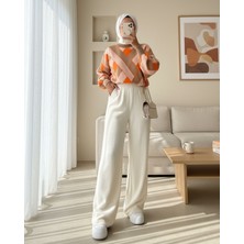 Moda Morfo Salaş Triko Pantolon -Taş