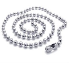 Tamgacrafts 3mm Paslanmaz Çelik Top Boncuk Kolye Zincir 90 cm Uzun Askeri Unisex Tasarım