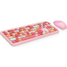 Epilons Mofii NO666 Pembe Klavye Mouse Set