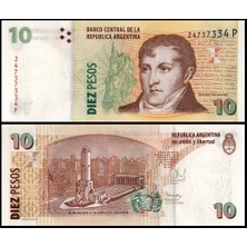 Emir Koleksiyon Arjantin 10 Pesos Yabancı Kağıt Para Çil (Unc) Koleksiyon Para