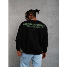 Efnaz Style Erkek Baskılı Sweat - Siyah