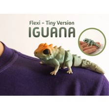 Özgürce Beyaz 3D Baskılı Eklemlı Iguana Anahtarlık 7 cm Boyanabilir Renkli Figür