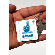 Özgürce Kare Anahtarlık, Babaya Özel Mesajlı Dekoratif Hediye