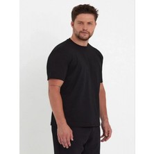 Efnaz Style Erkek 24/1 Düz A Kalite Oversize T-Shirt - Siyah