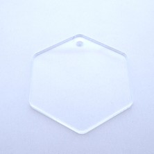 Özgürce Dekoratif Altıgen Pleksi Anahtarlık, 50X45 Mm, 2 mm Kalınlık, 100 Adet