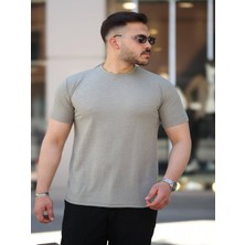 Efnaz Style Erkek Ağaç Kabuğu Desenli Kısa Kollu T-Shirt