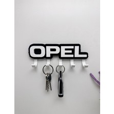 Özgürce Beyaz 3D Opel Model Anahtar Askısı, Dekoratif ve Şık Tasarım