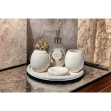 PremiumPort Şık ve Kullanışlı 5'li Mermer Banyo Seti, Modern Tasarım ve Dayanıklılık
