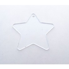 Özgürce Dekoratif Yıldız Anahtarlık, 5 cm Çap, 100 Adet, Şeffaf ve Şık Tasarım