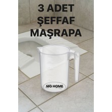 PremiumPort 3’lü Şeffaf Maşrapa Seti, Banyo ve Tuvalet Temizliği Için Pratik Kullanım