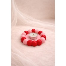 Özgürce El Boyama Baloncuklu Dekoratif Bardak Altlığı ve Mumluk Takı Tabağı